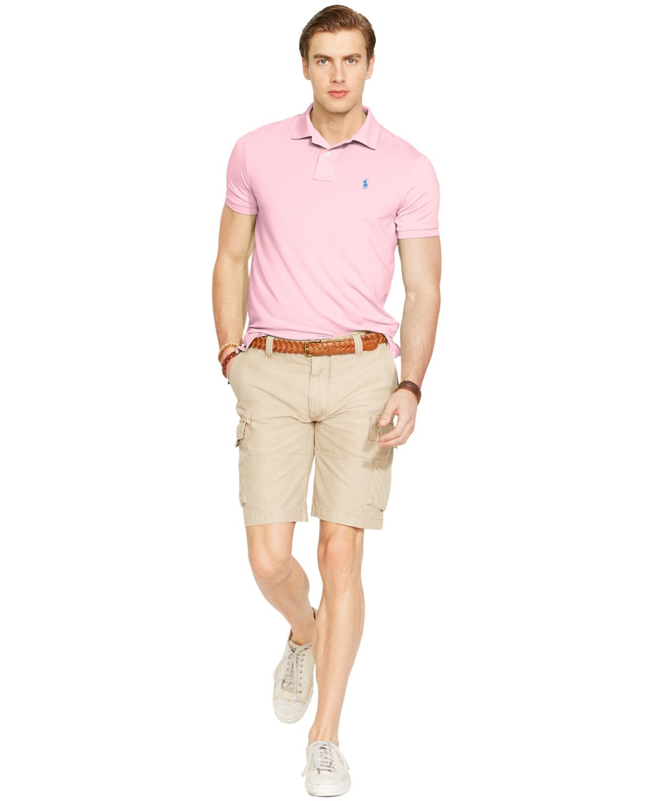 Polo ralph lauren Performance Jersey Polo Shirt in Pink for Men | Lyst