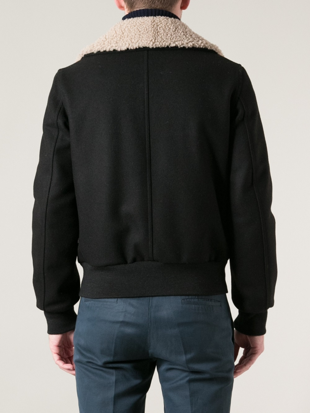 Ami Wool Collar Jacket in Black for Men Lyst