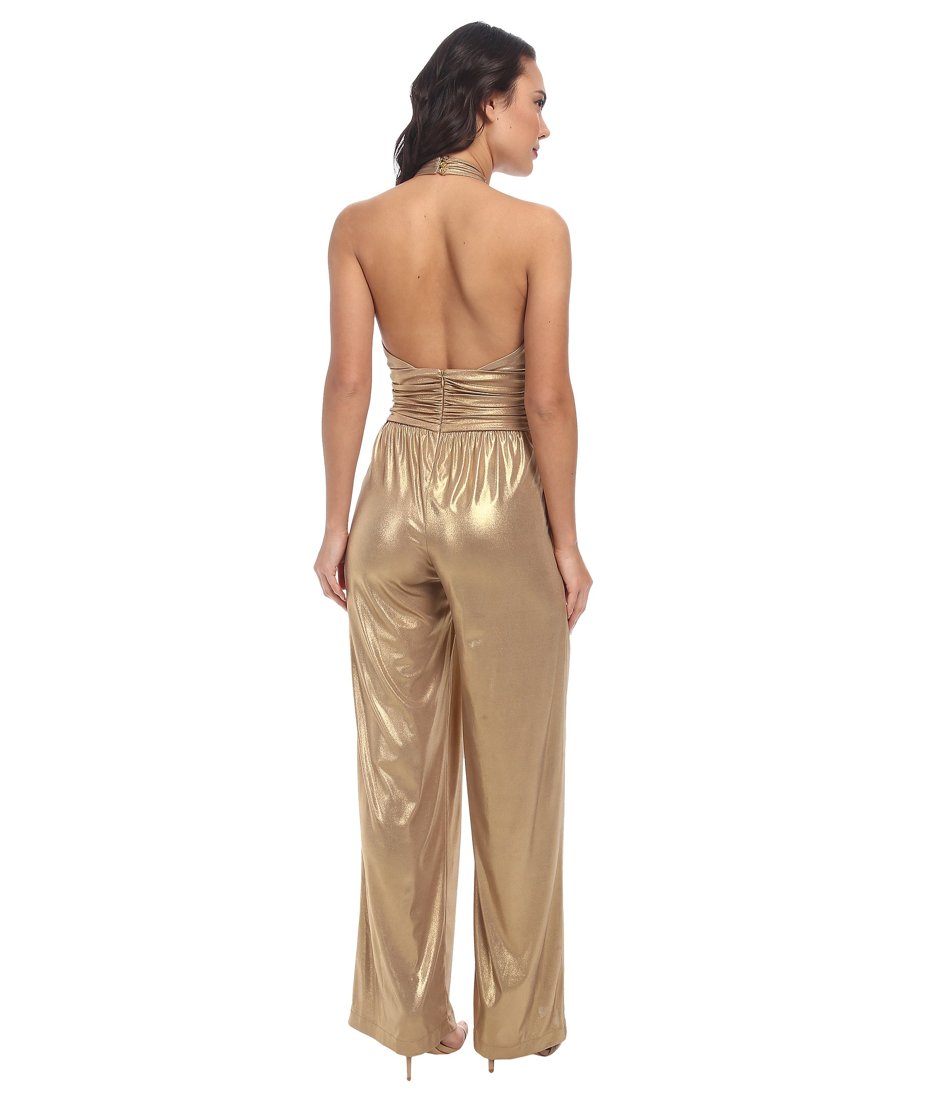 gold lame jumpsuit