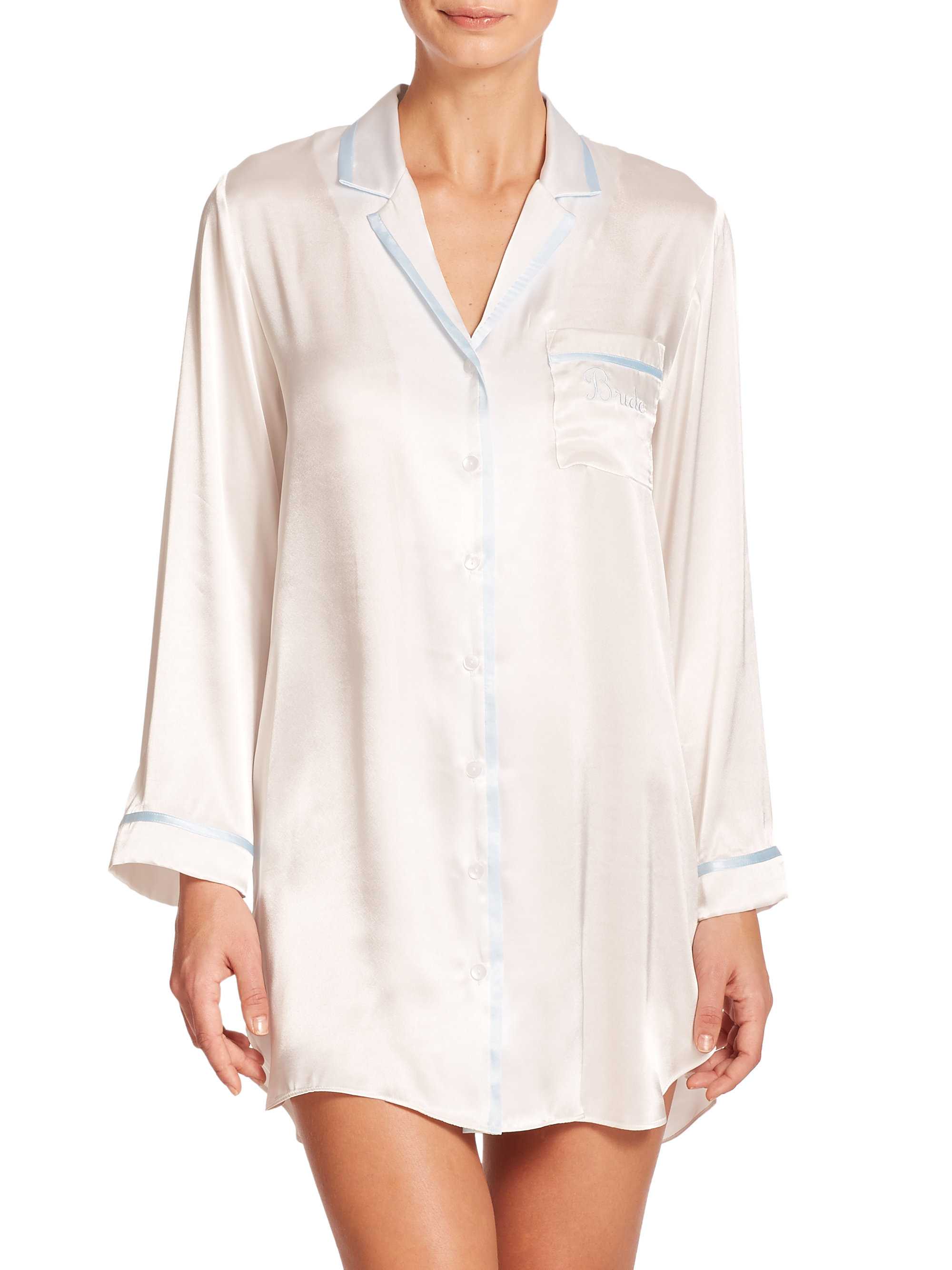 Bloom Bride Satin Sleep Shirt in Ivory 