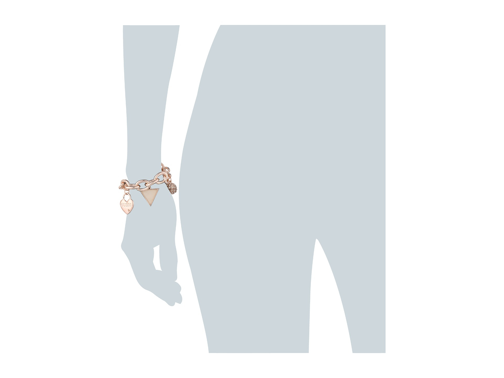 guess heart charm bracelet