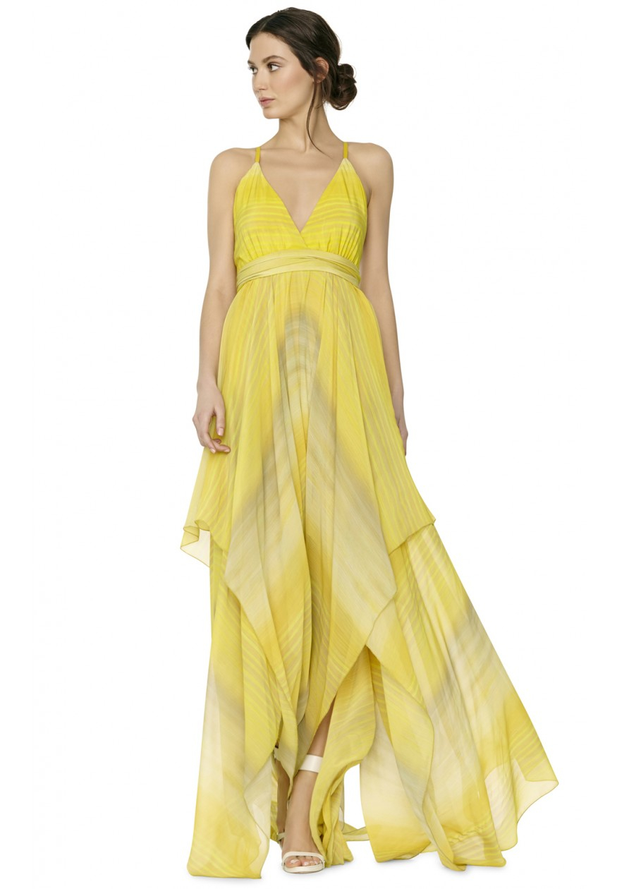 Alice + olivia Tonia Spaghetti Strap Dress in Yellow | Lyst