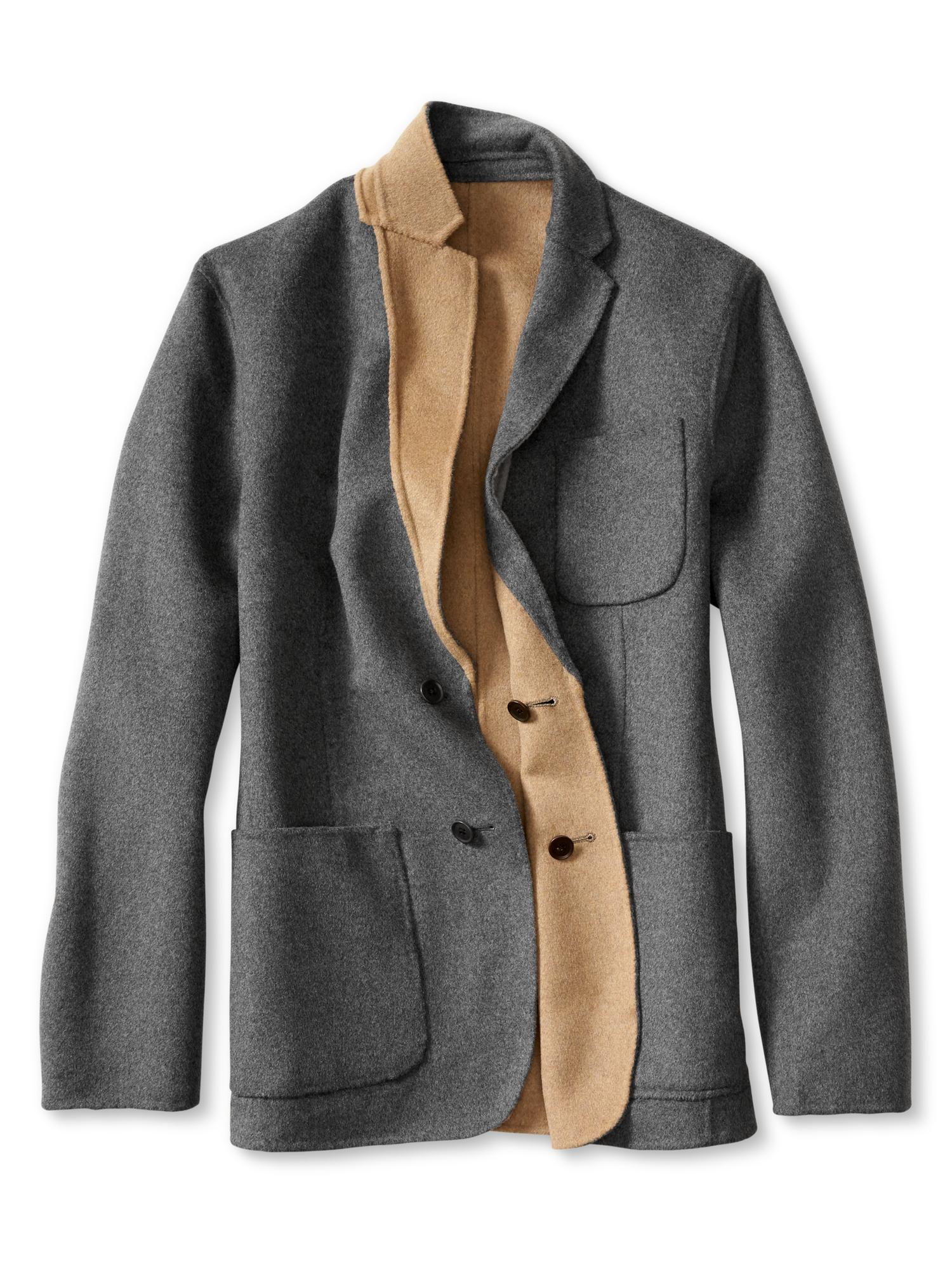 Gray/caramel Reversible Soft Blazer 