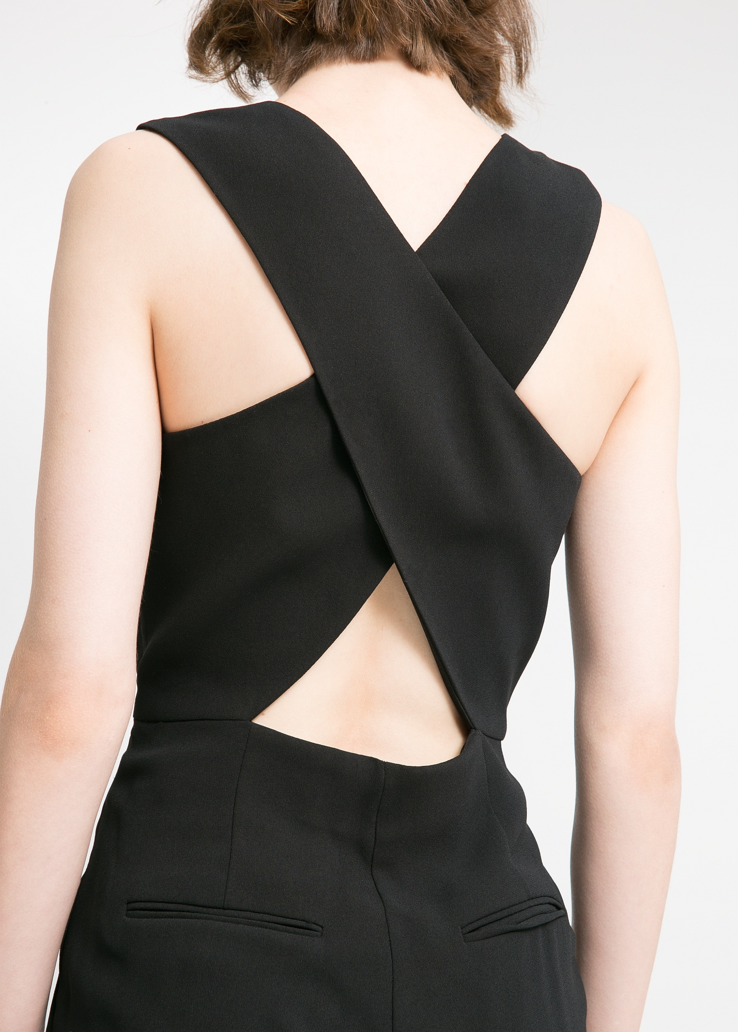 black criss cross jumpsuit