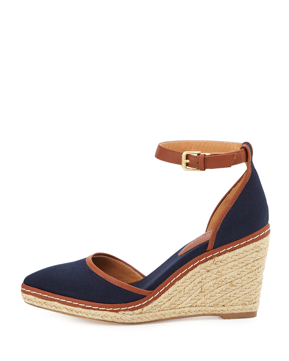 Charles David Keiko Closed-toe Canvas Espadrille Wedge in Brown - Lyst
