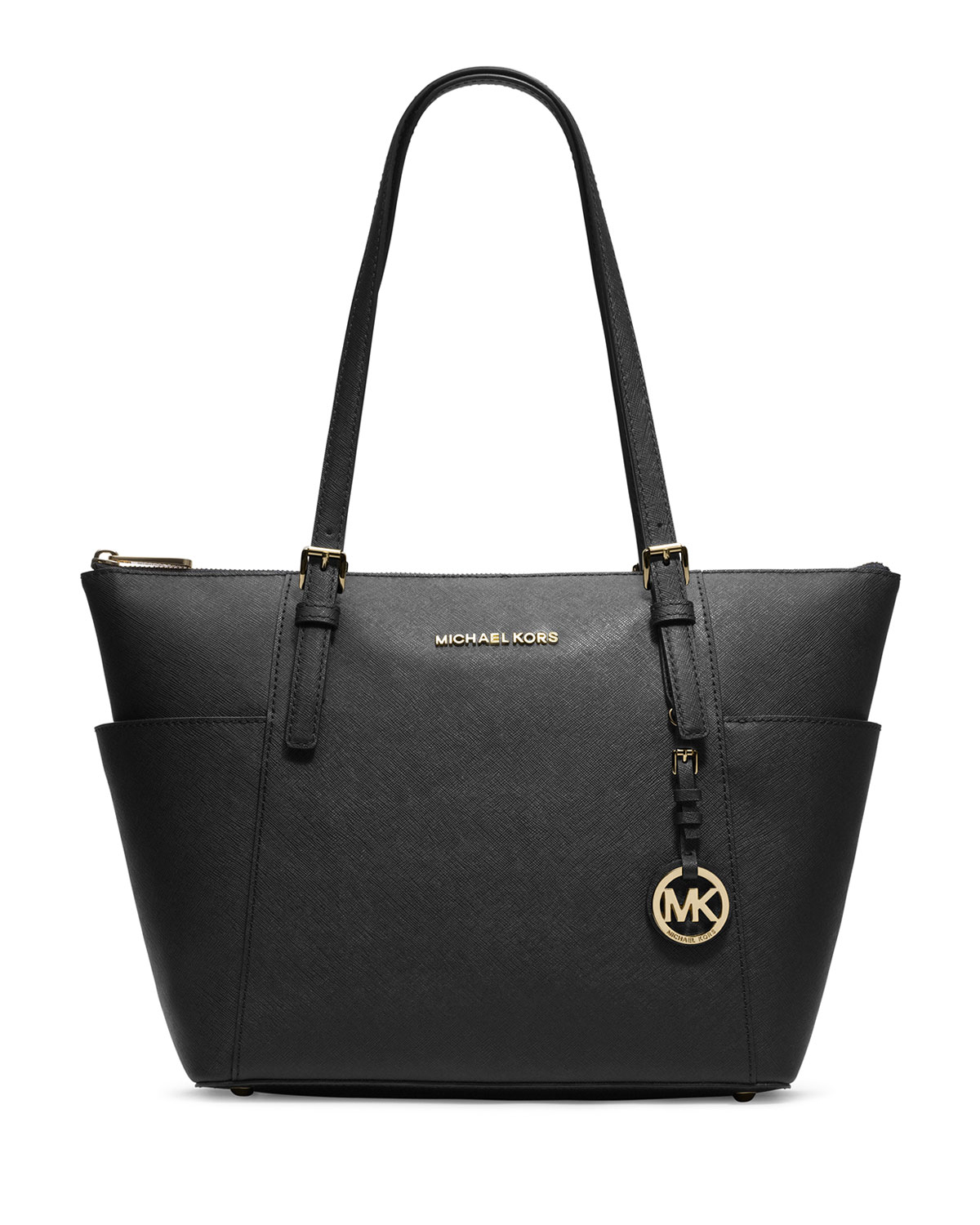 Michael michael kors Jet Set Top-zip Saffiano Tote Bag in Black | Lyst