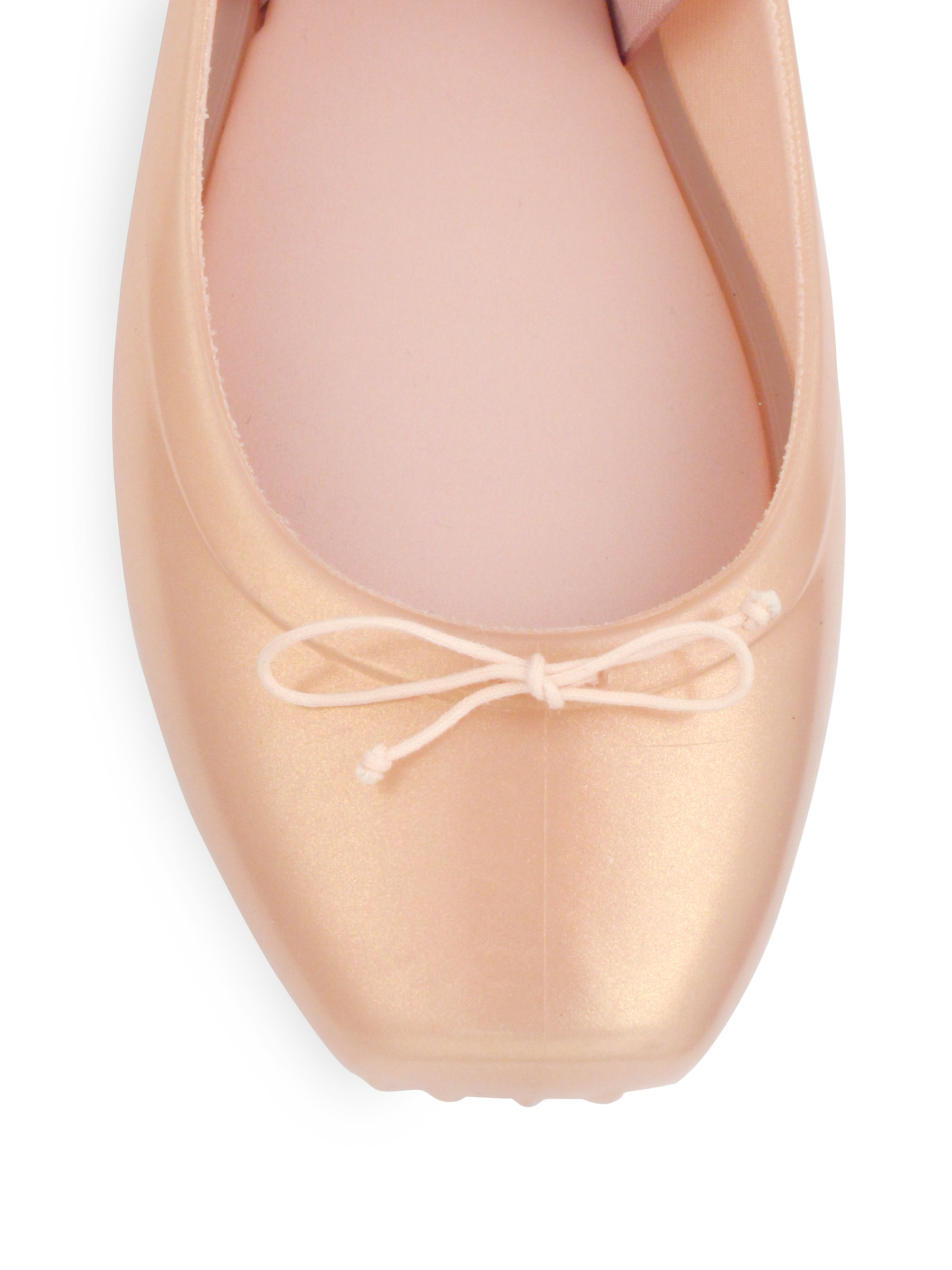 Melissa Silk Ribbon Ballet Flats in Pink | Lyst