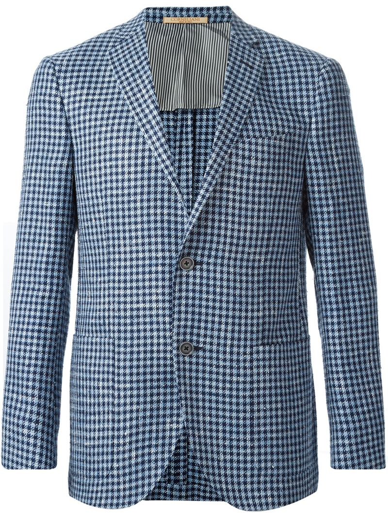Blue houndstooth blazer new arrivals