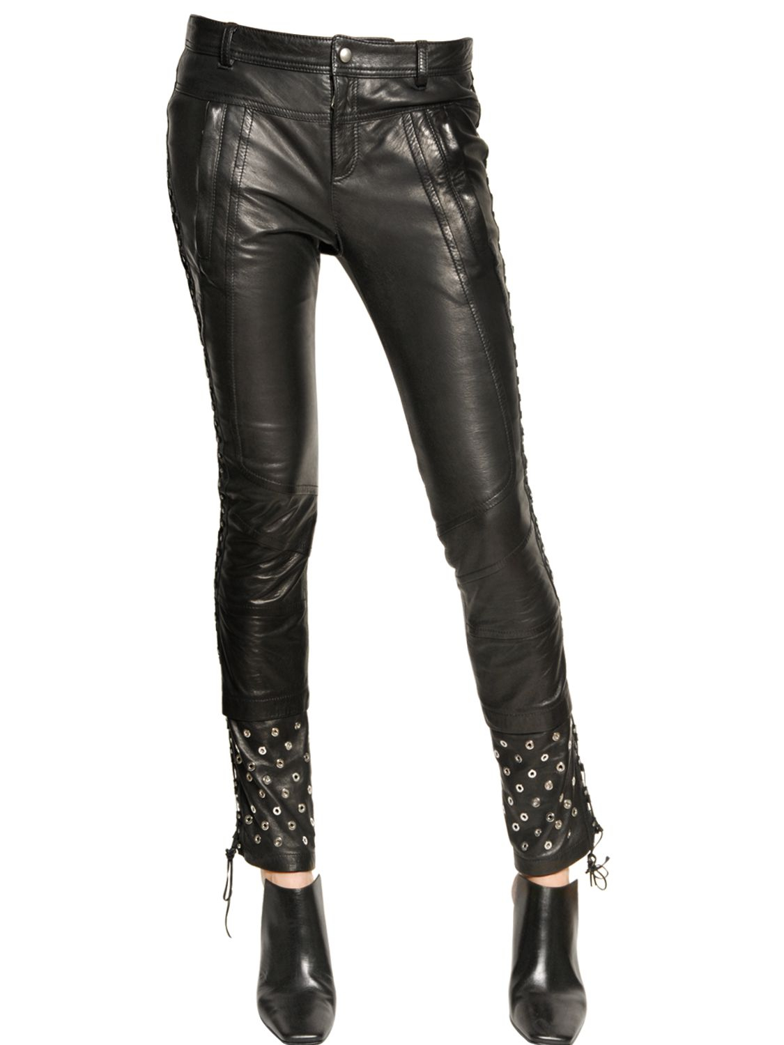 diesel leather trousers womens