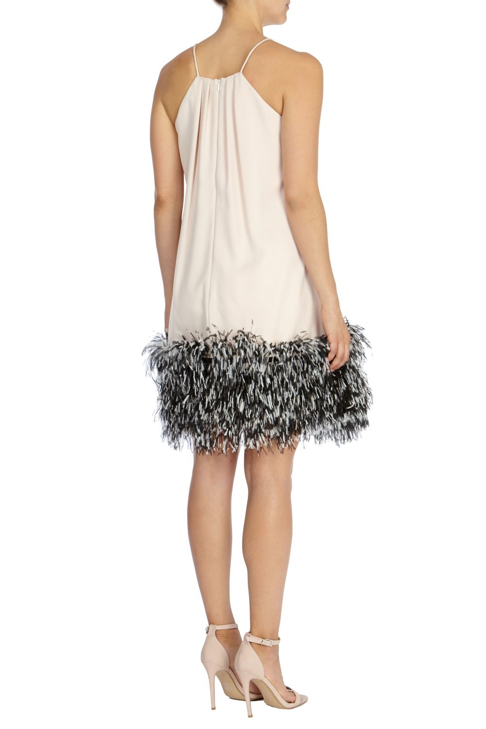 coast pink feather dress