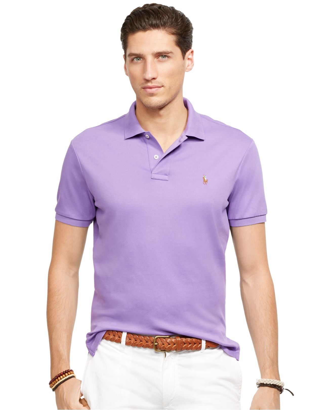 Polo Ralph Lauren Pima Soft-touch Polo Shirt in Purple for Men | Lyst