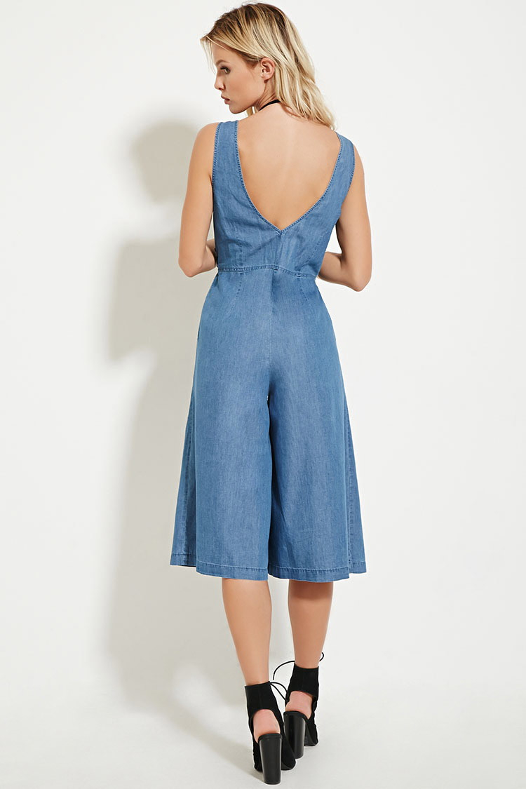 chambray culotte jumpsuit