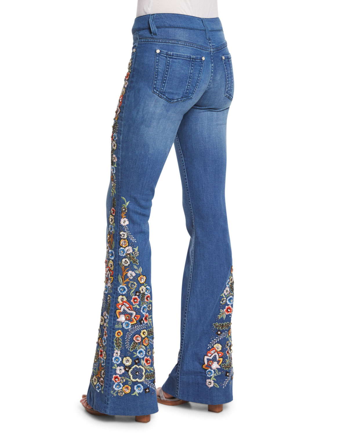 alice olivia embroidered jeans