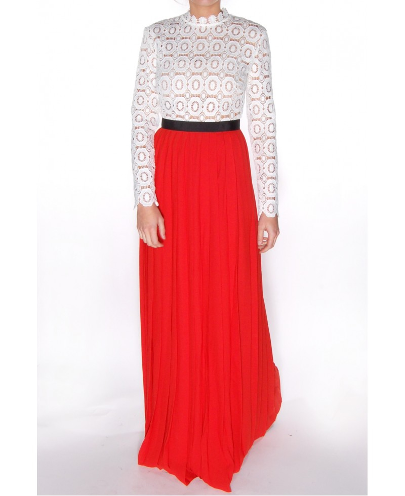 self portrait crochet maxi dress