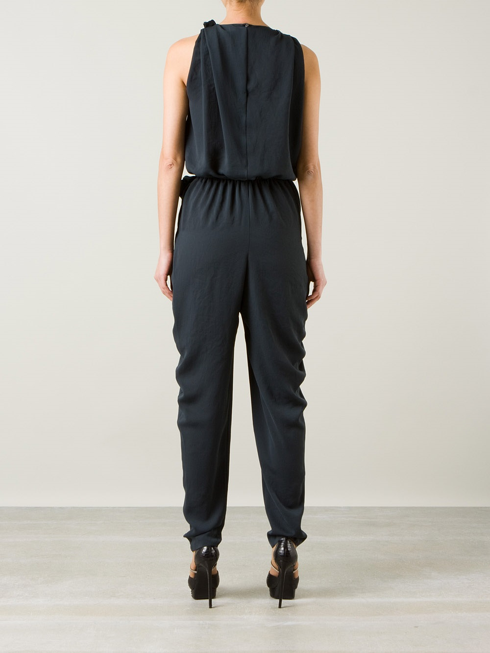 Lyst Lanvin Draped Jumpsuit in Green
