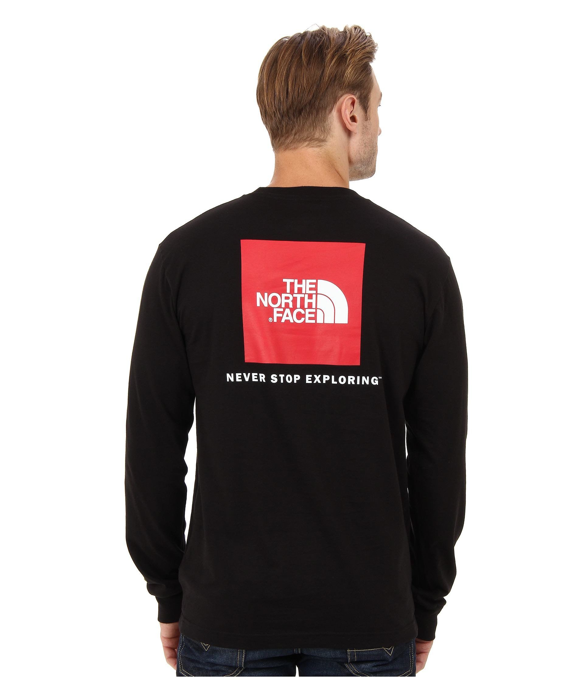 north face long sleeve red box tee Shop Clothing & Shoes Online