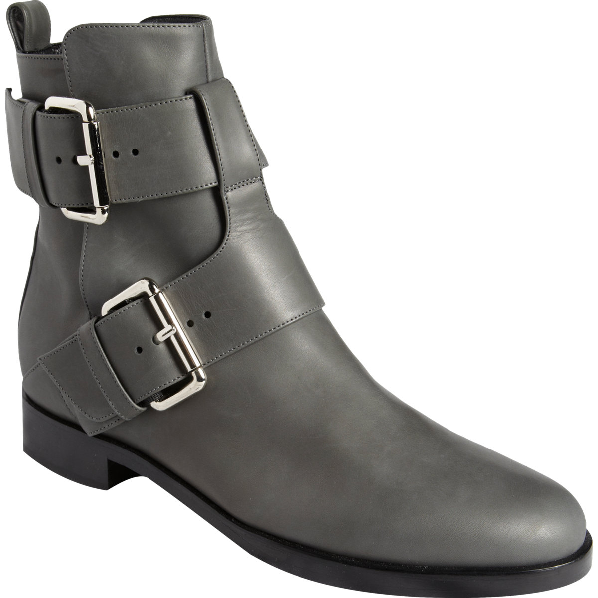 biker boots grey