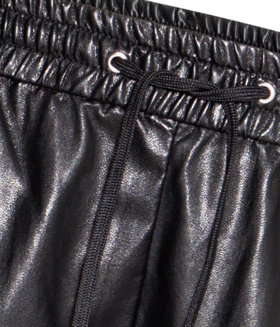 H&M Imitation Leather Joggers in Black | Lyst
