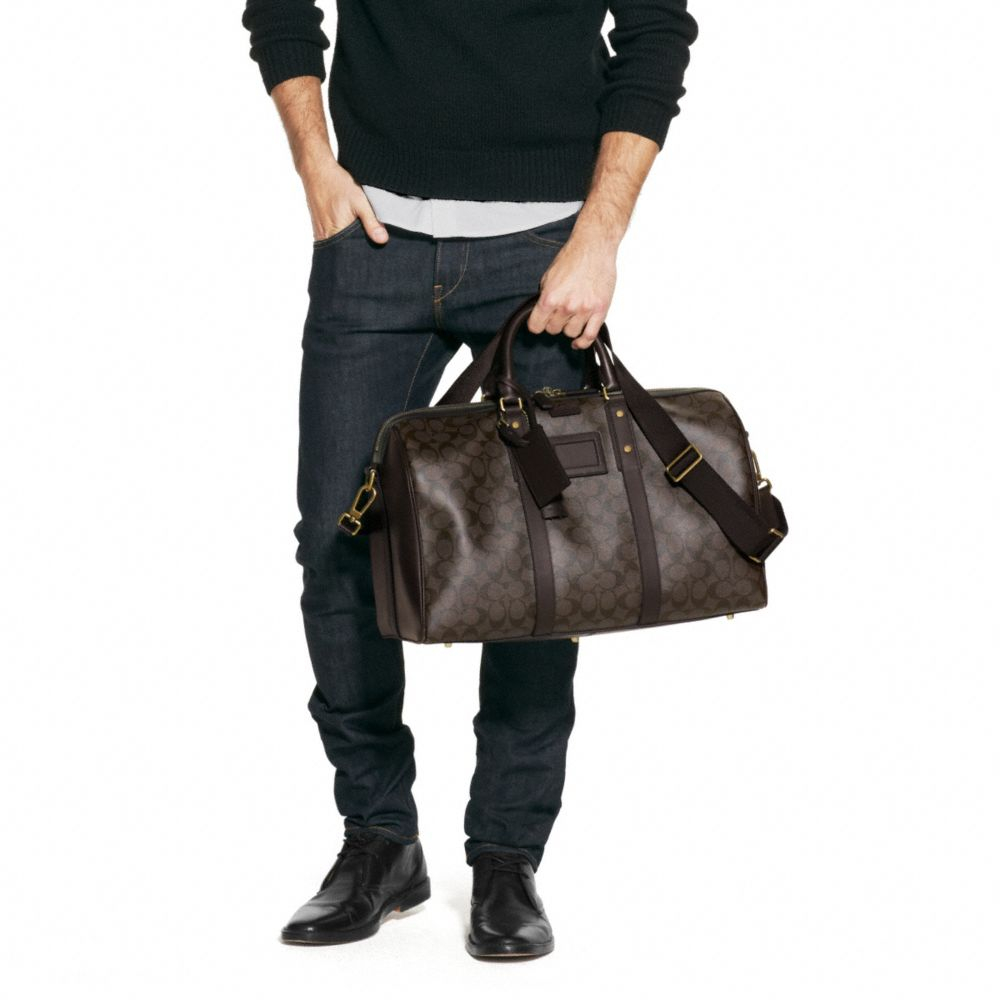 COACH Bleecker Monogram Duffle In Signature Coated Canvas in Brown for Men  | Lyst
