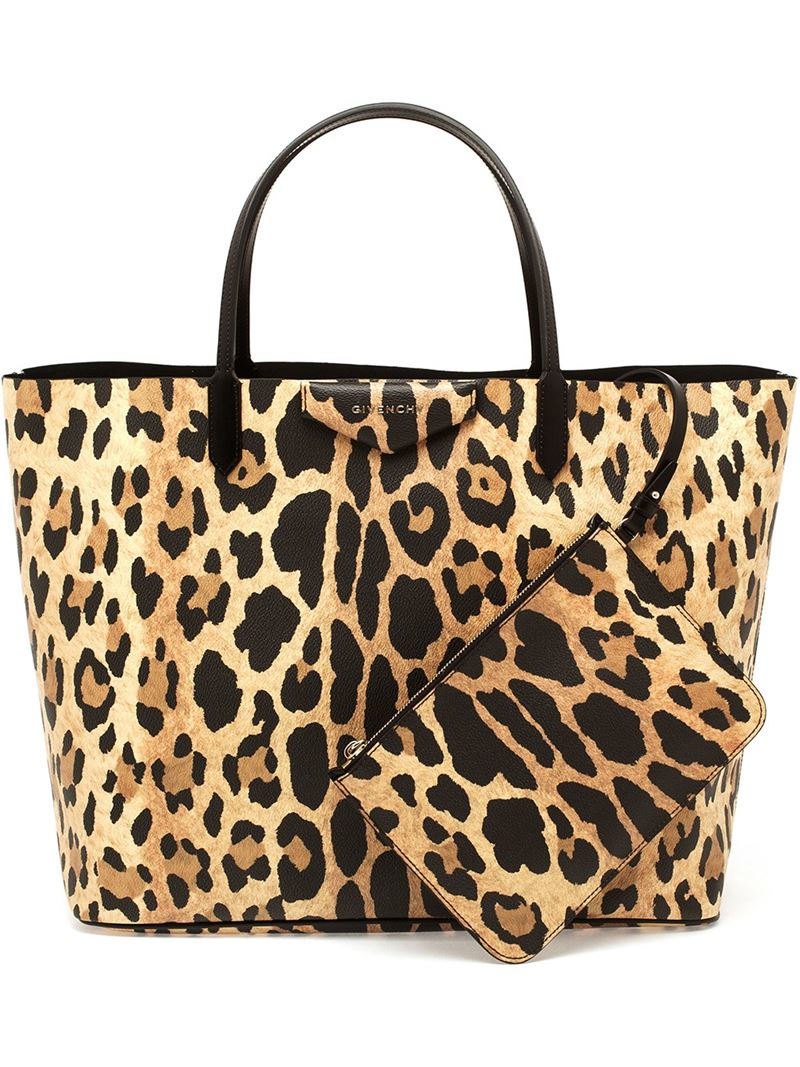 Givenchy Leopard Print Antigona Shopping Bag in Brown Lyst