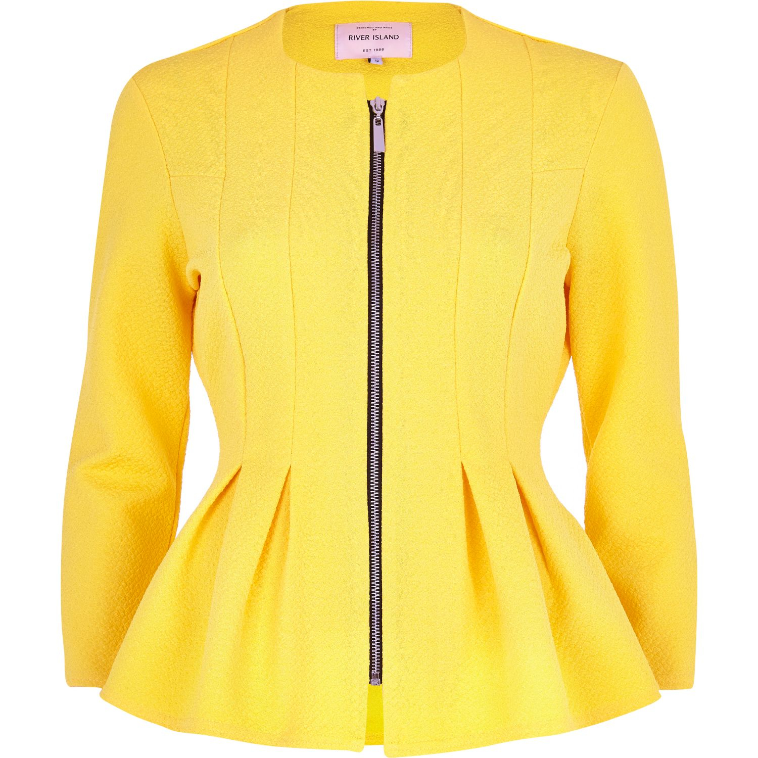 yellow peplum jacket