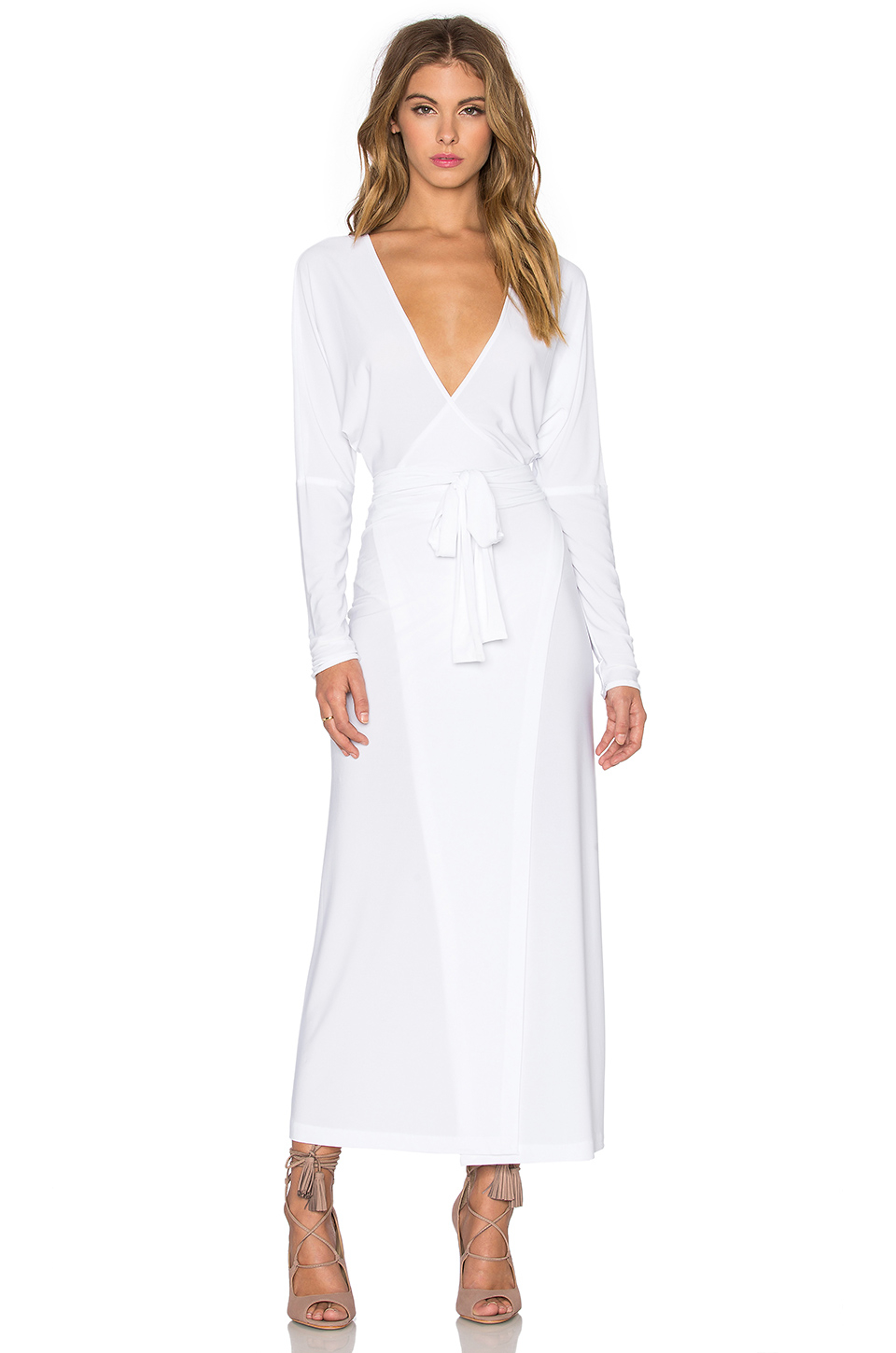 Lyst - Norma Kamali Dolman Wrap Midi Dress in White