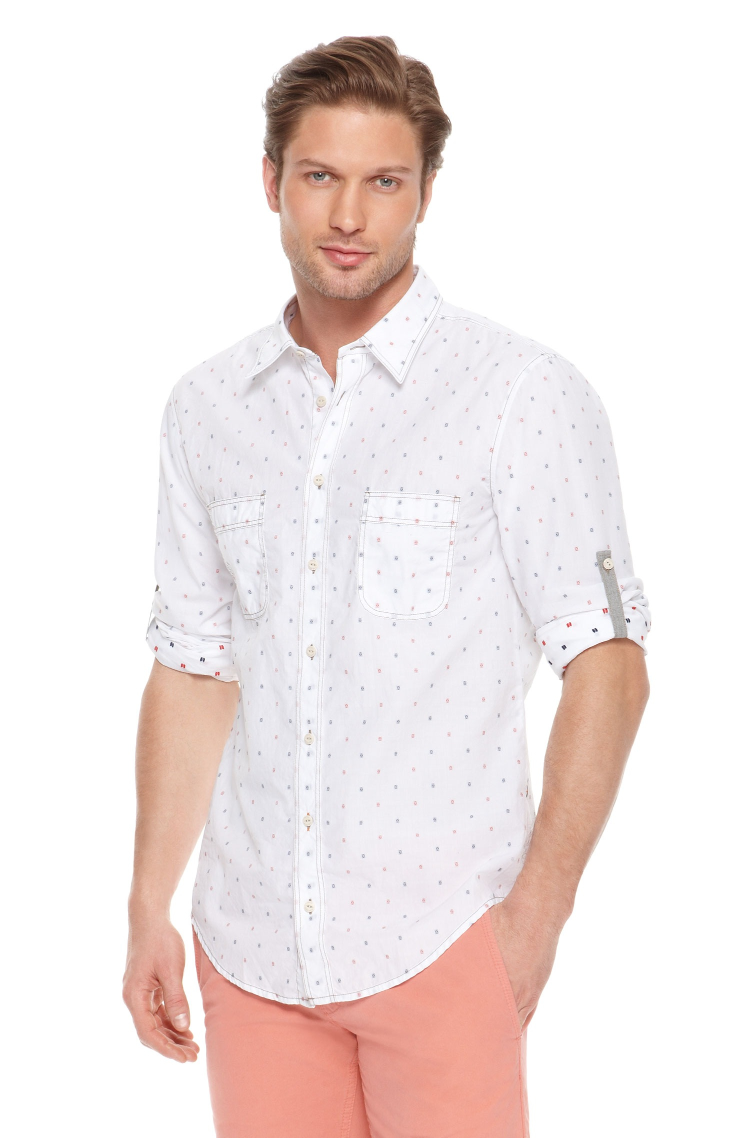 Boss Orange Califoe Slim Fit Cotton Button Down Shirt in White for Men