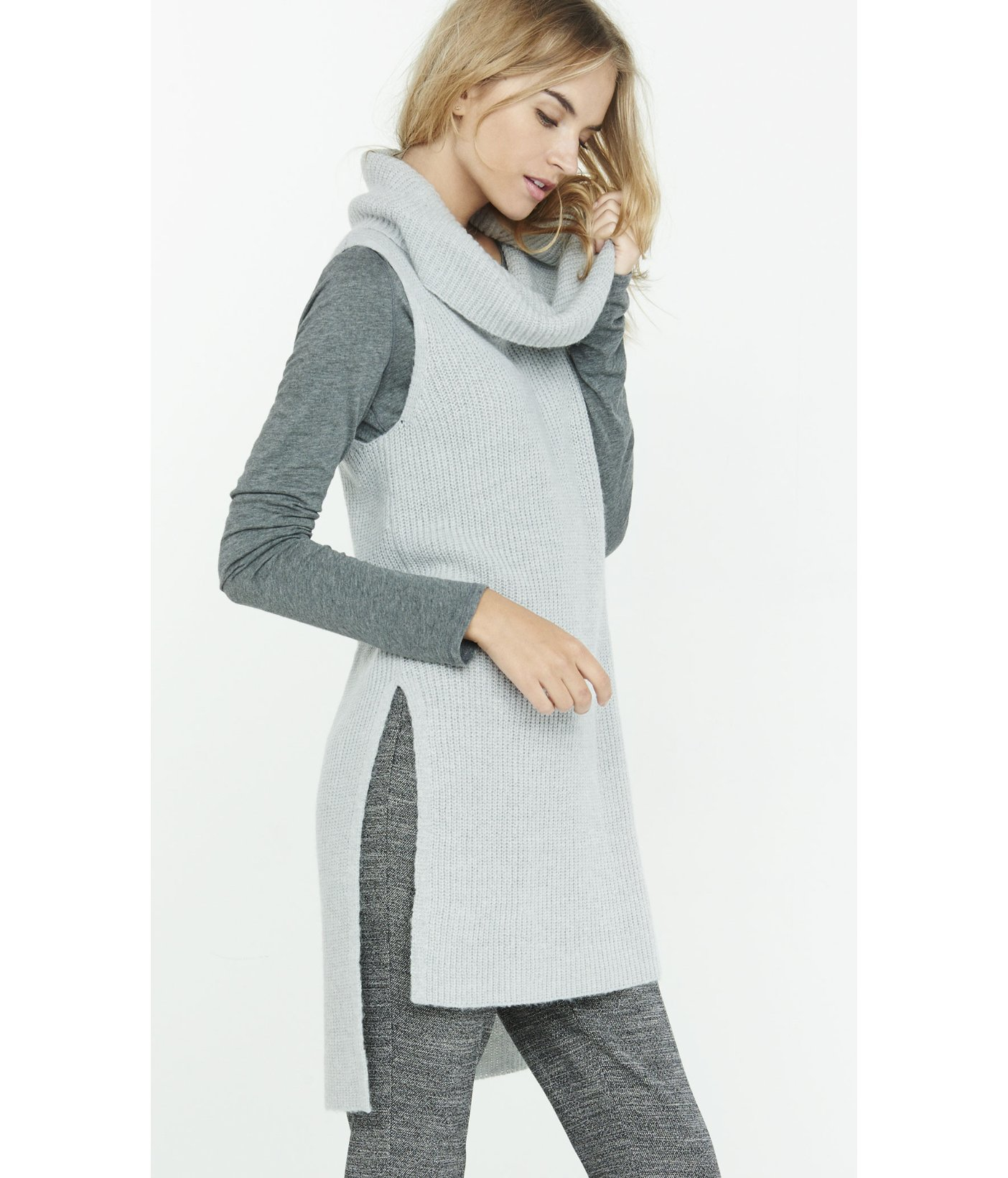 cowl neck tunic sweater