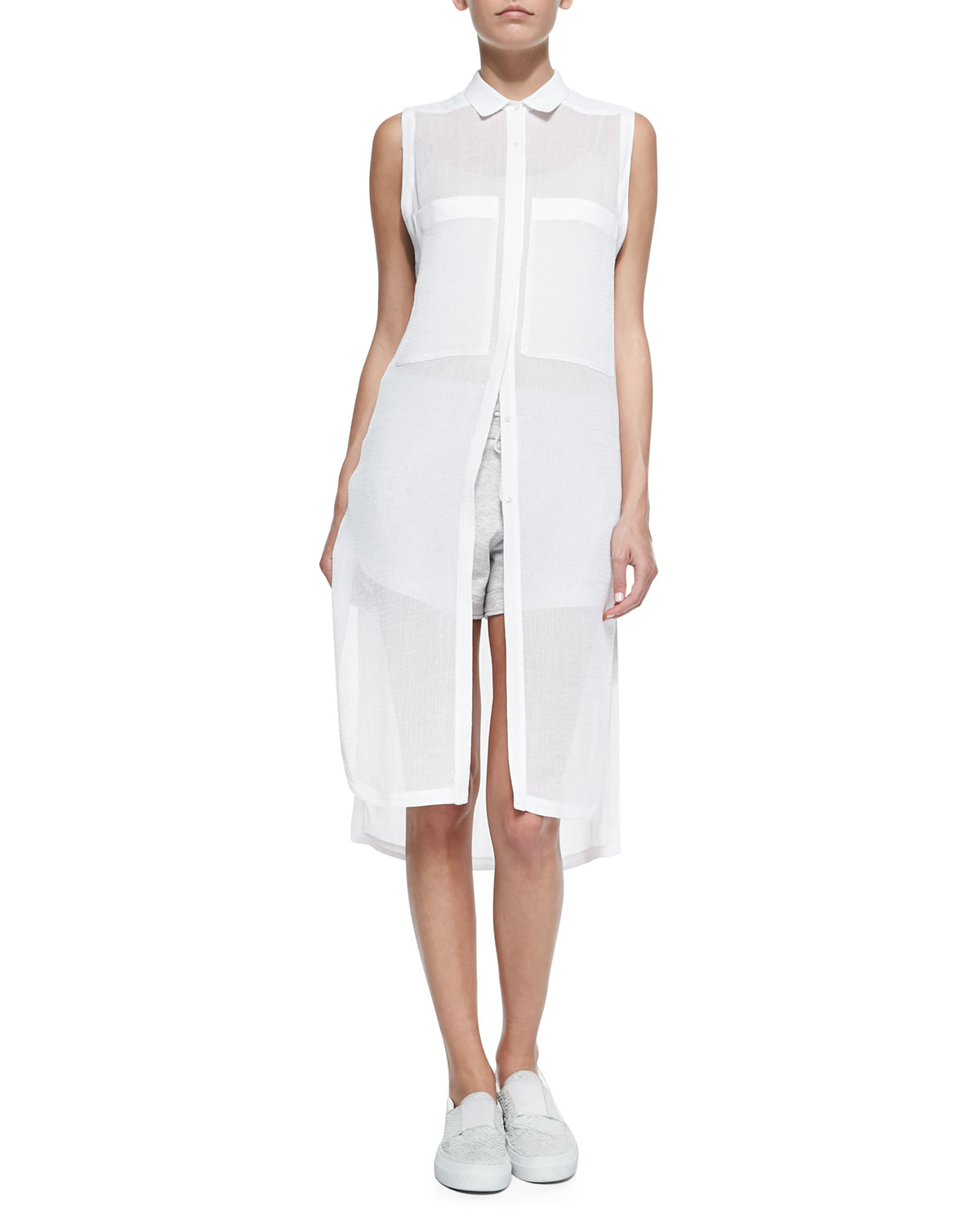 helmut lang pleated metallic sleeveless top