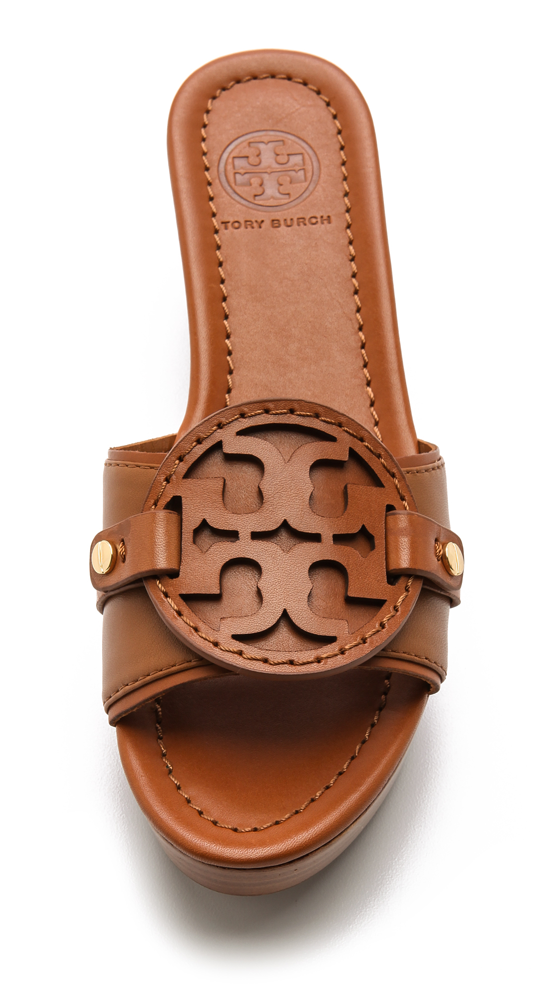 Tory Burch Magdalena Mid Wedge Slides in Brown - Lyst