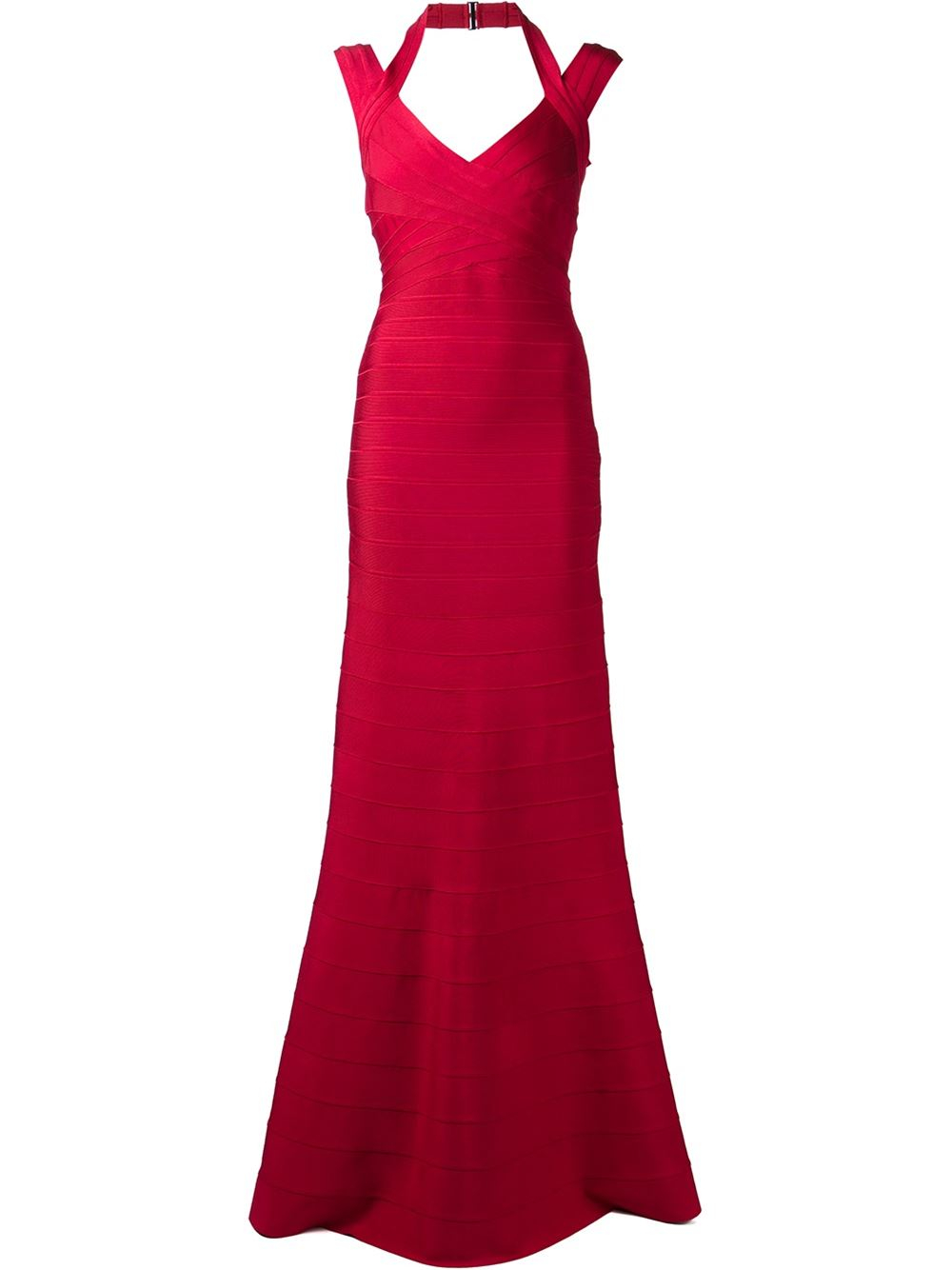 Herve Leger Selene V-Neck Mermaid Gown - Hervé Léger - Polyvore