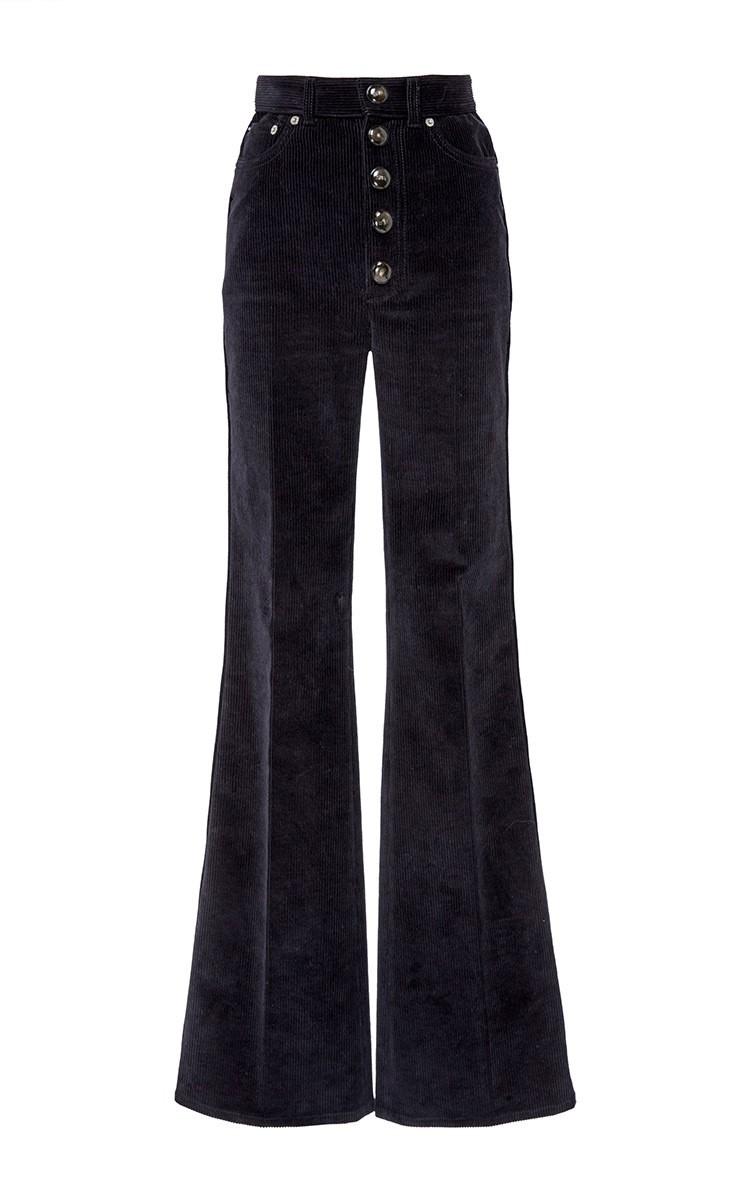 black corduroy flares
