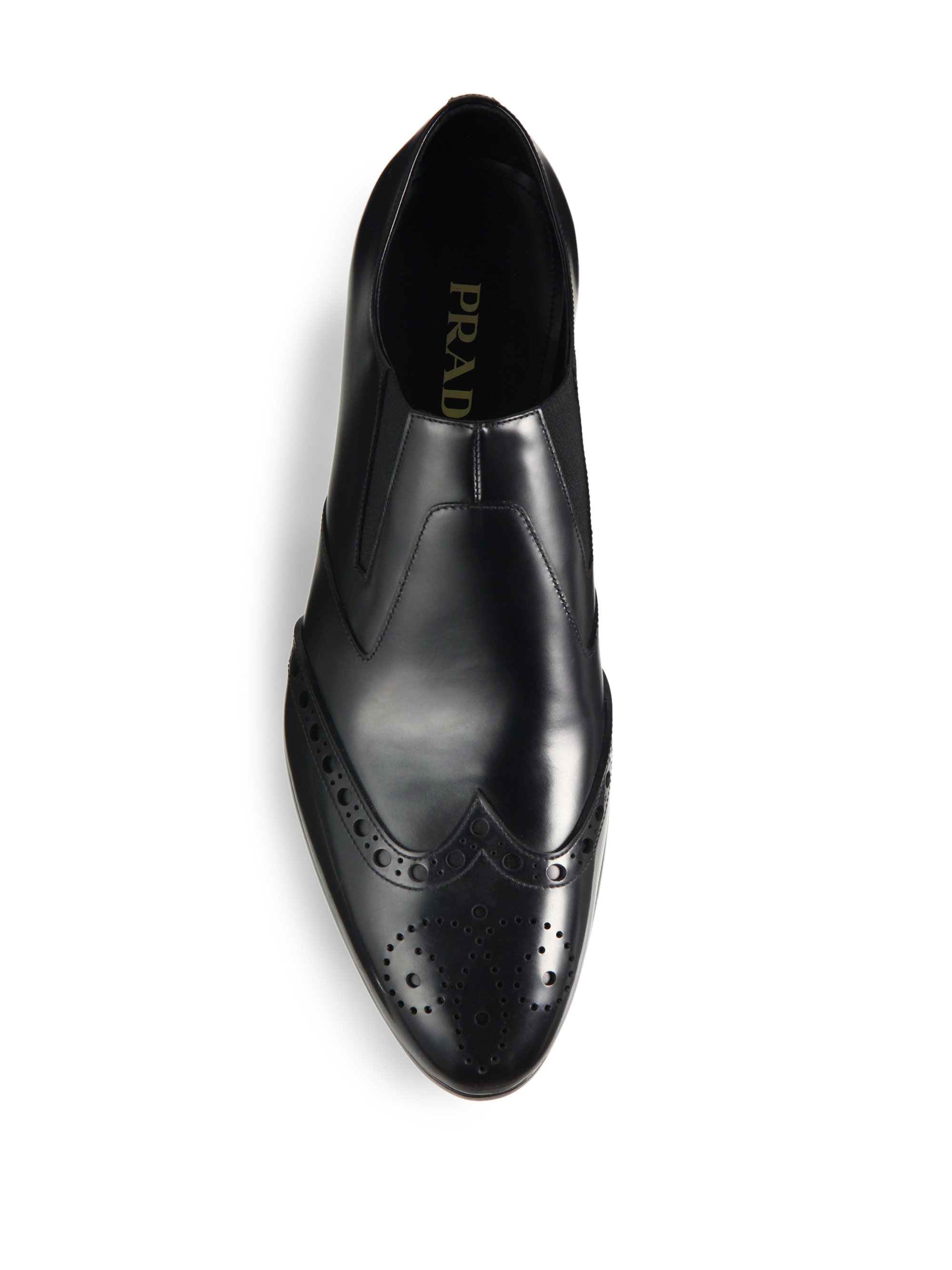 Prada Spazzolato Rois Slip-on Leather Penny Loafers in Black for Men - Lyst