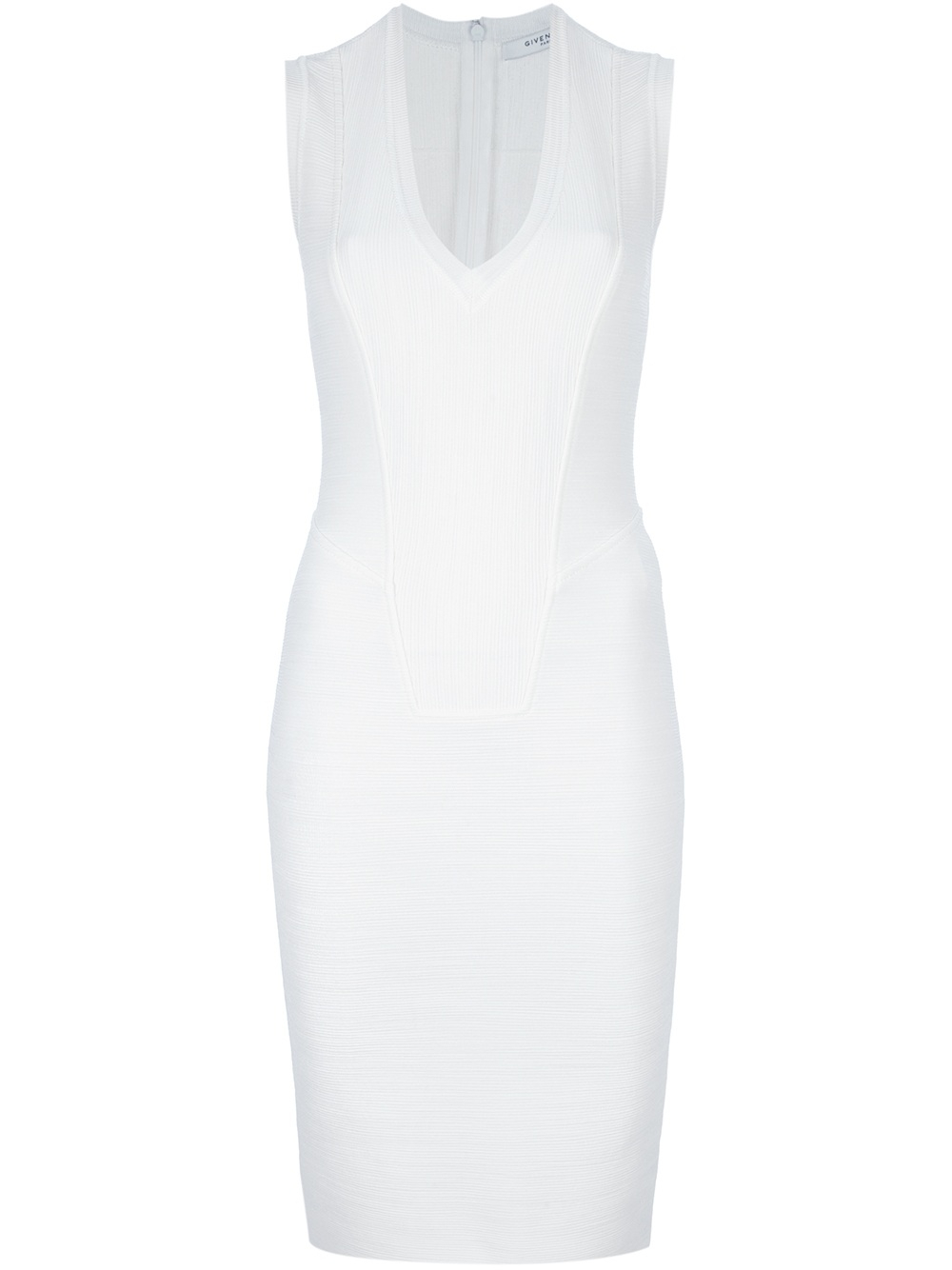 Givenchy Ribbed Bodycon Dress in White - Lyst