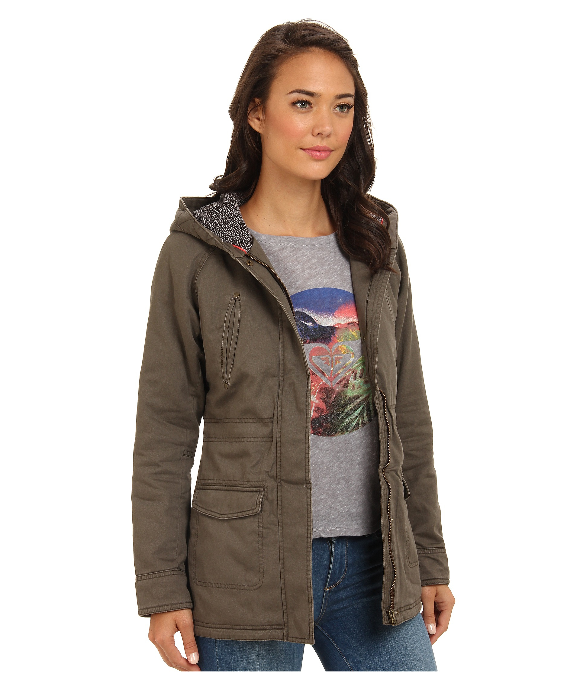 Lyst - Roxy Be There Parka Coat in Brown