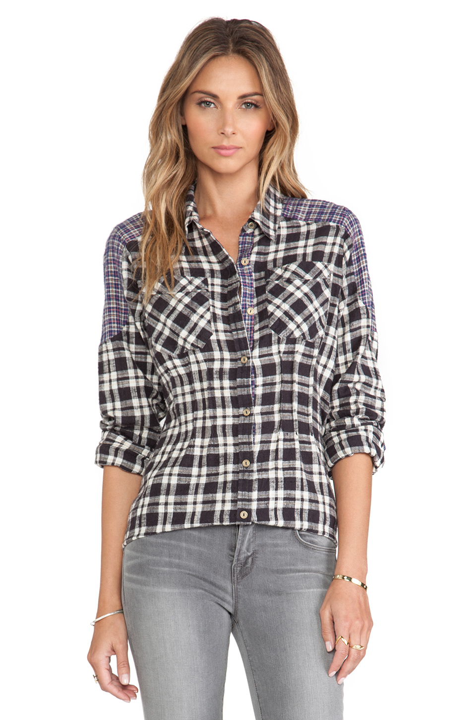 Free People Catch Up With Me Plaid Shirt - Lyst