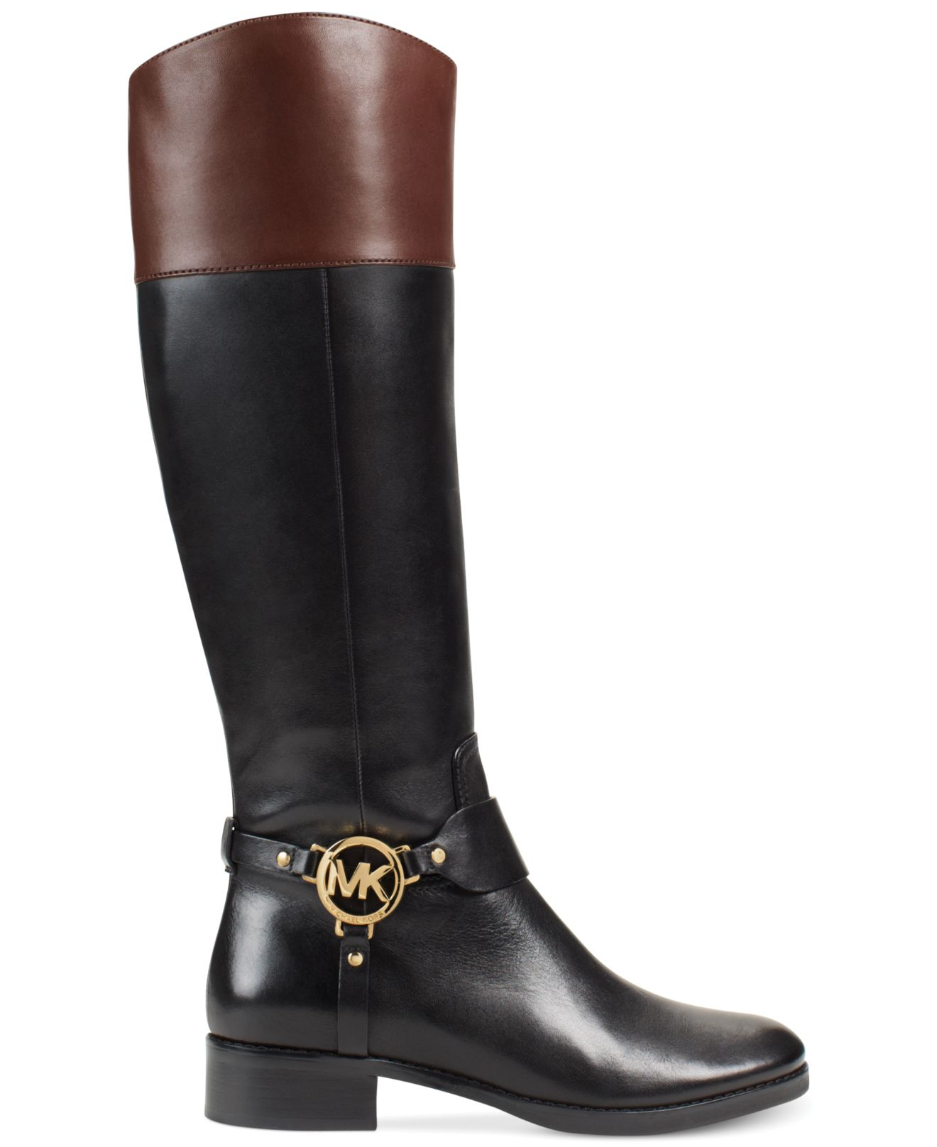 Michael Kors Michael Fulton Harness Wide Calf Boots in Brown - Lyst
