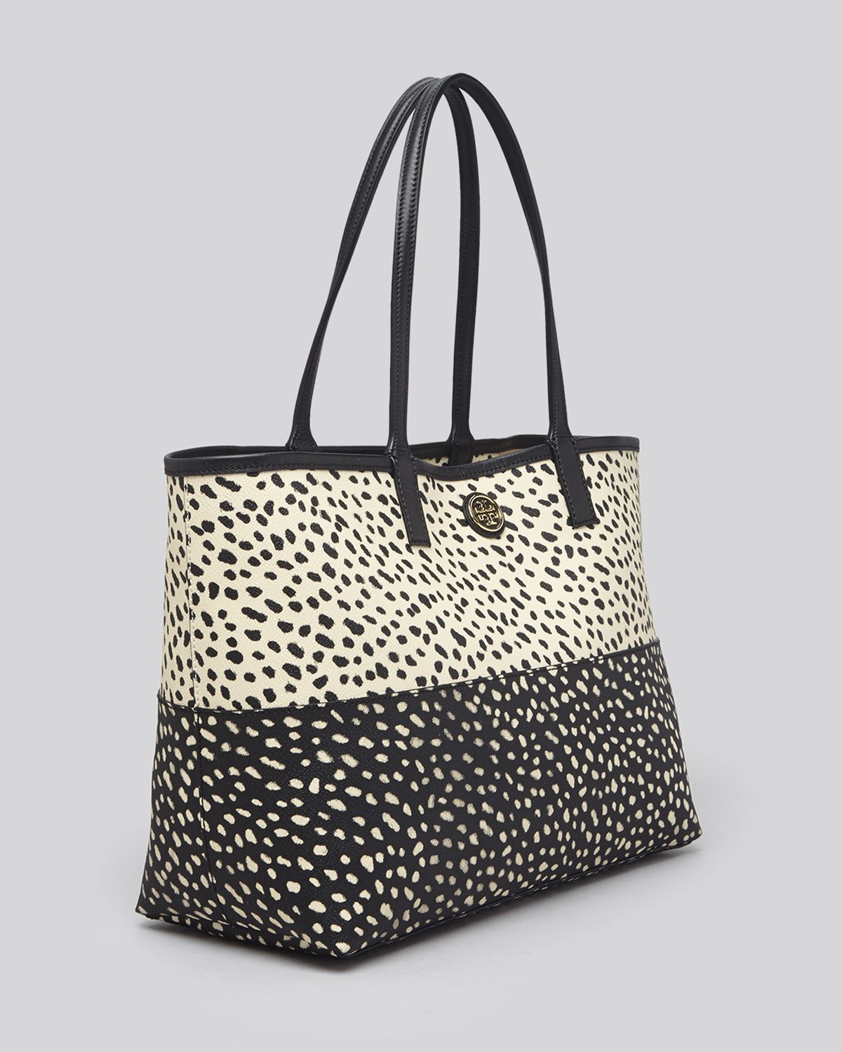 tory burch black and white tote