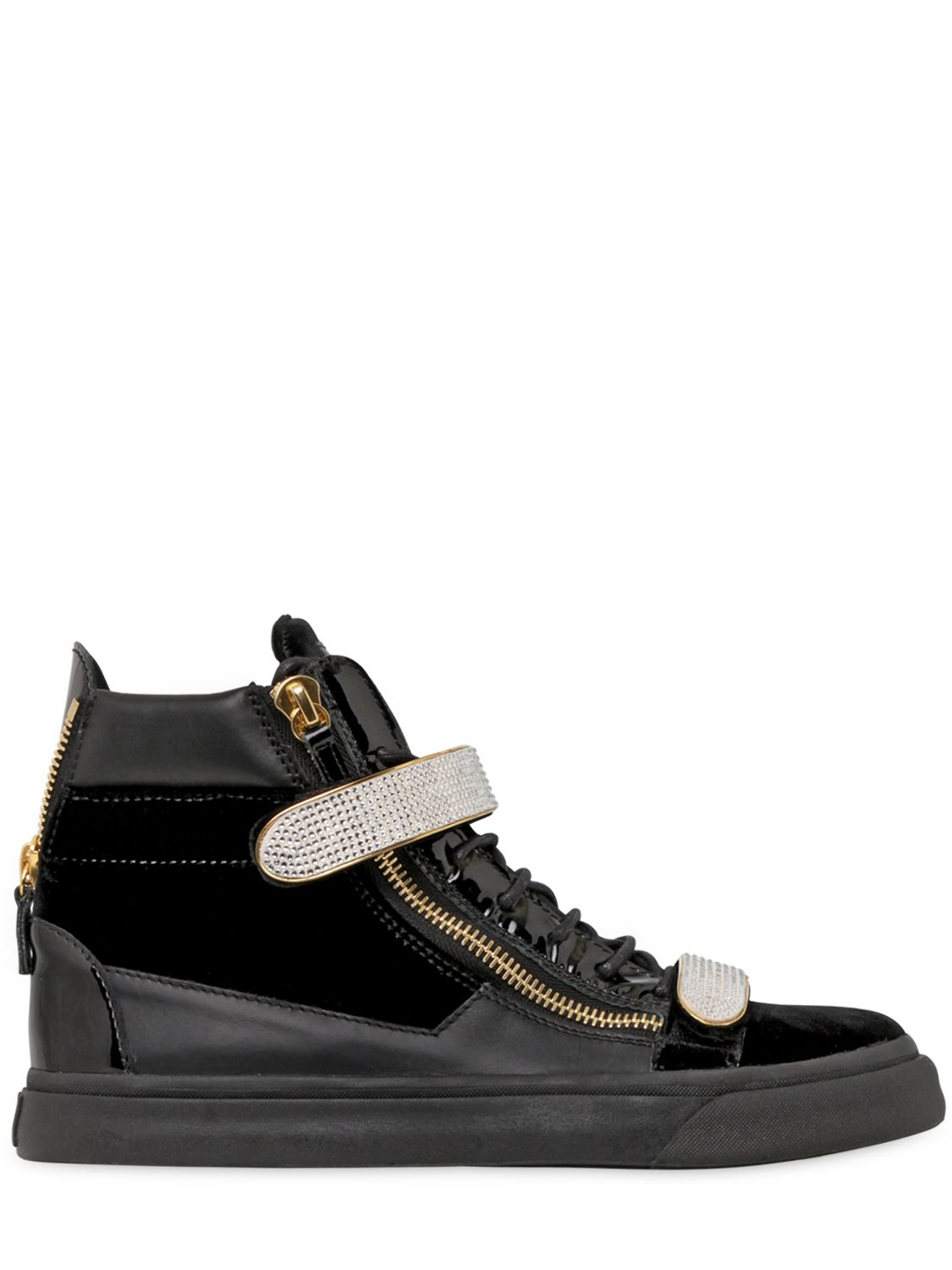 Giuseppe Zanotti Velvet Leather High Top Sneakers in Black for Men - Lyst