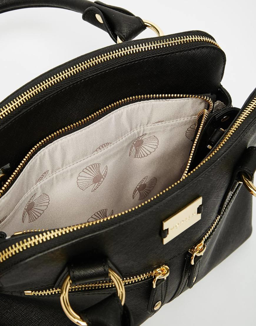 Modalu Small Pippa Leather Grab Bag in Metallic | Lyst