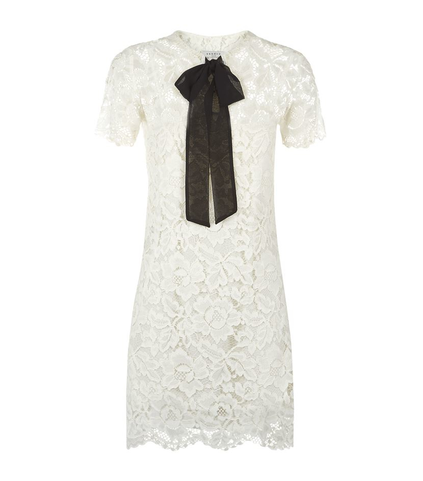 Sandro Reason Lace Dress in White - Lyst