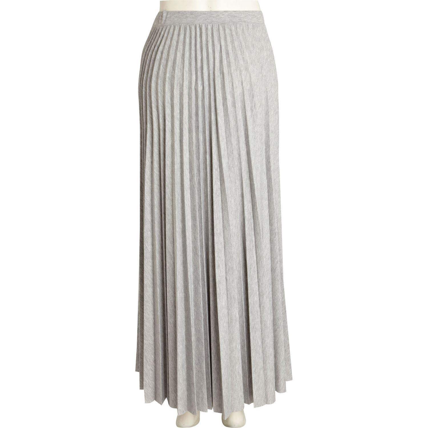 grey pleated maxi skirt