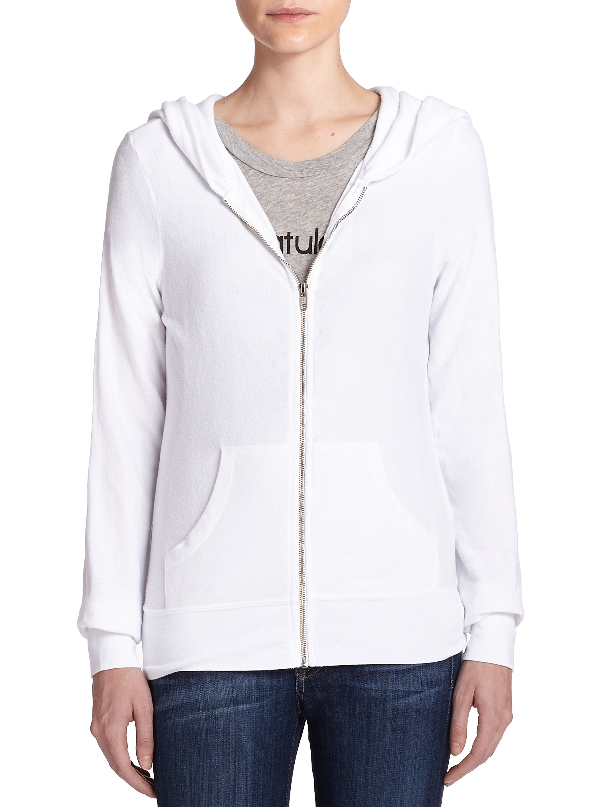 Lyst - Wildfox Zip-up Hoodie in White