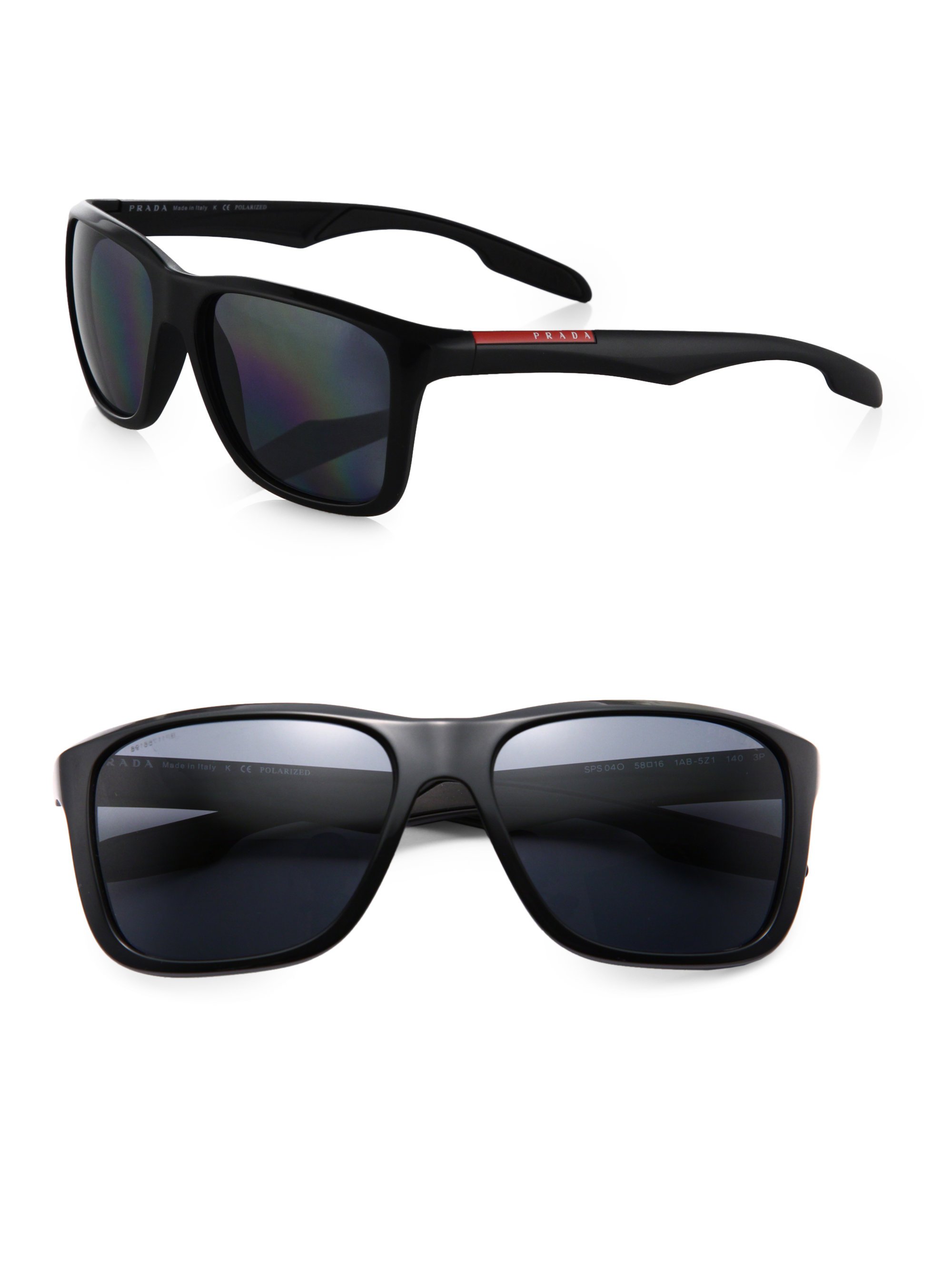 Lyst - Prada Square Aviator Sunglasses in Black for Men