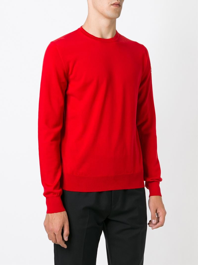 Moncler Crew Neck Sweater in Red for 