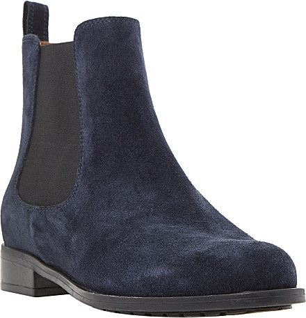 Dune Parry Suede Chelsea Boots in Navy-Suede (Blue) - Lyst