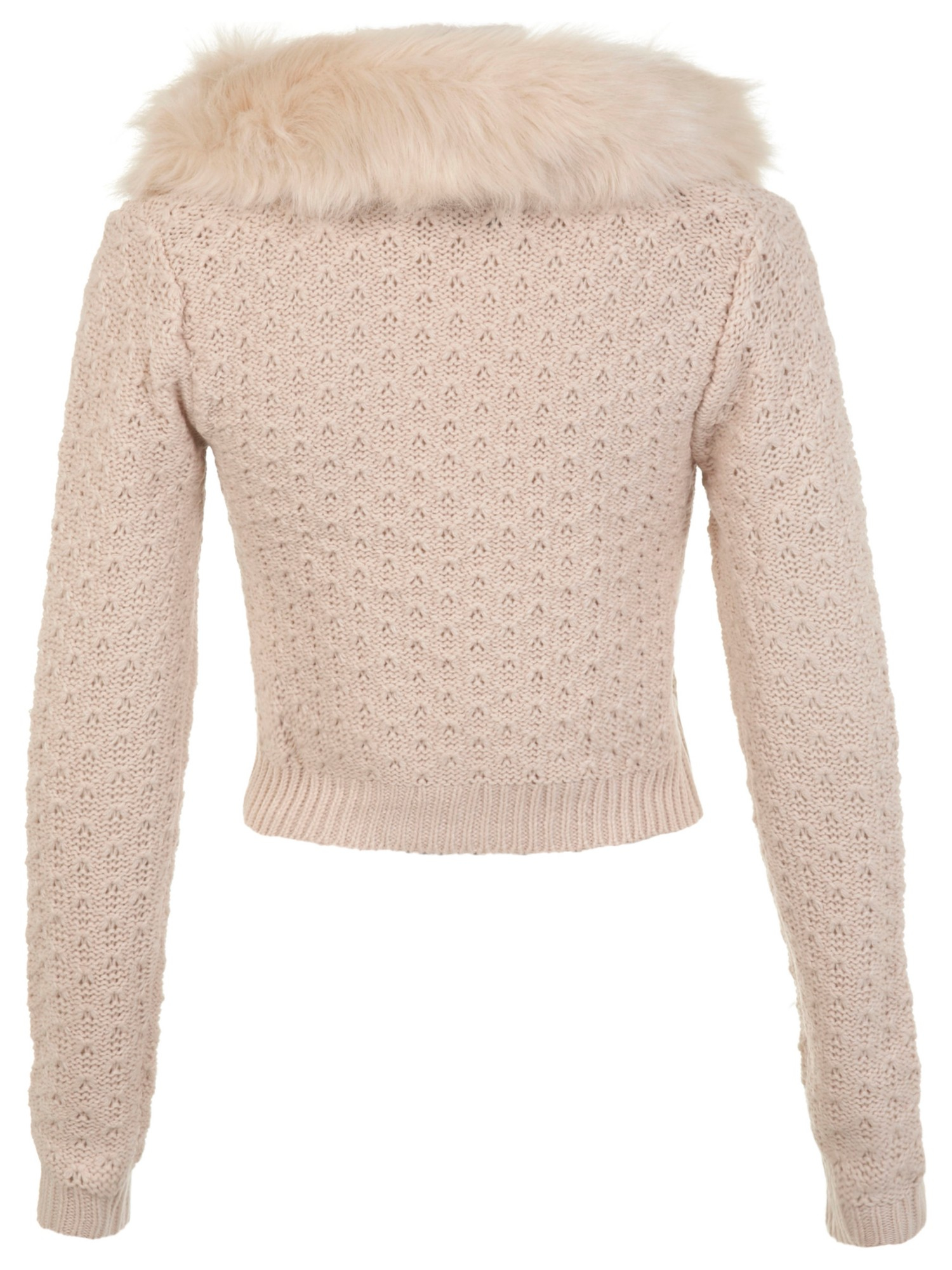 fur collar cardigan short
