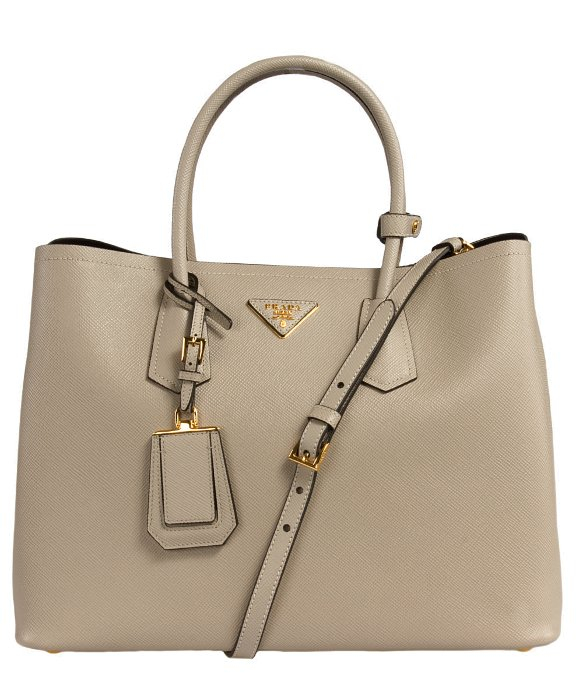 Prada Bn2756 Bag F0Ty5 Pomice (Light Grey) Saffiano Cuir Leather Tote
