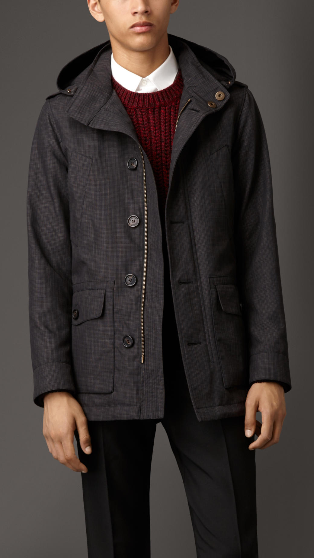 Lyst - Burberry Hooded Technical Parka in Gray for Men