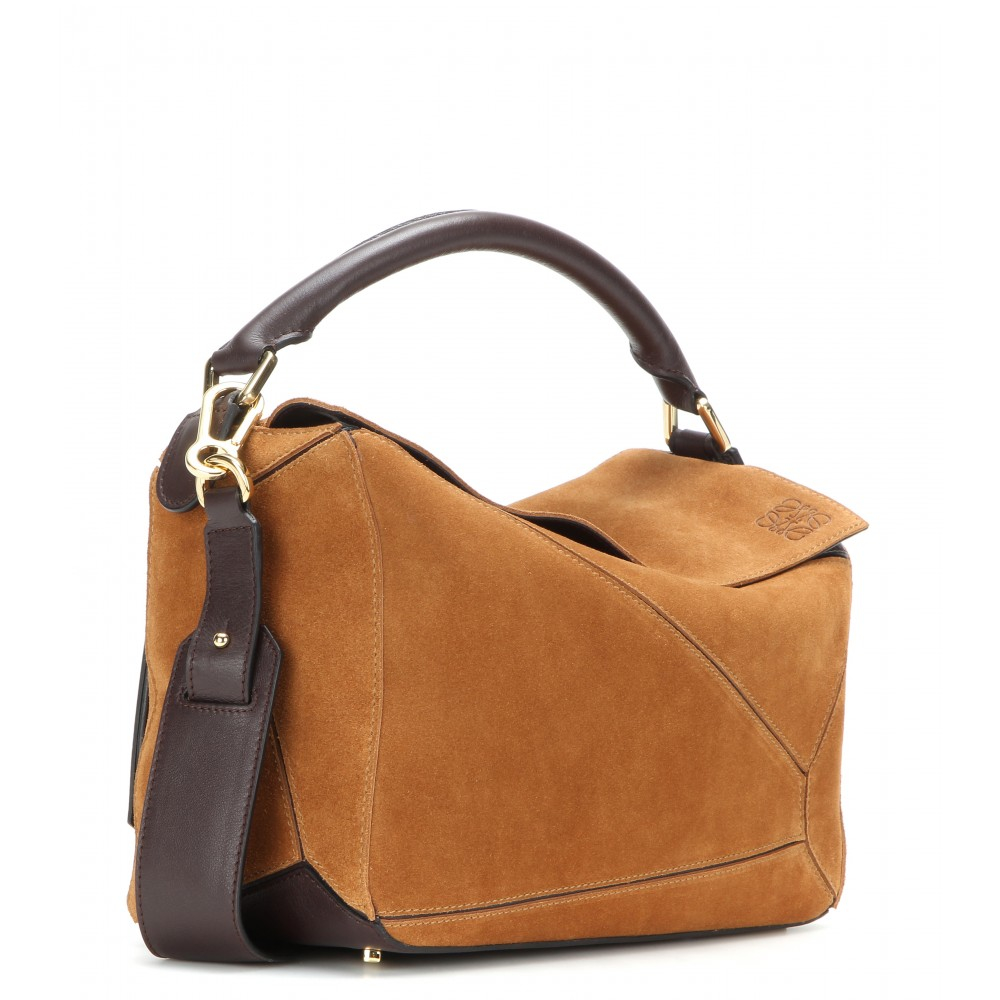Loewe Puzzle Small Suede Bag in Brown Lyst